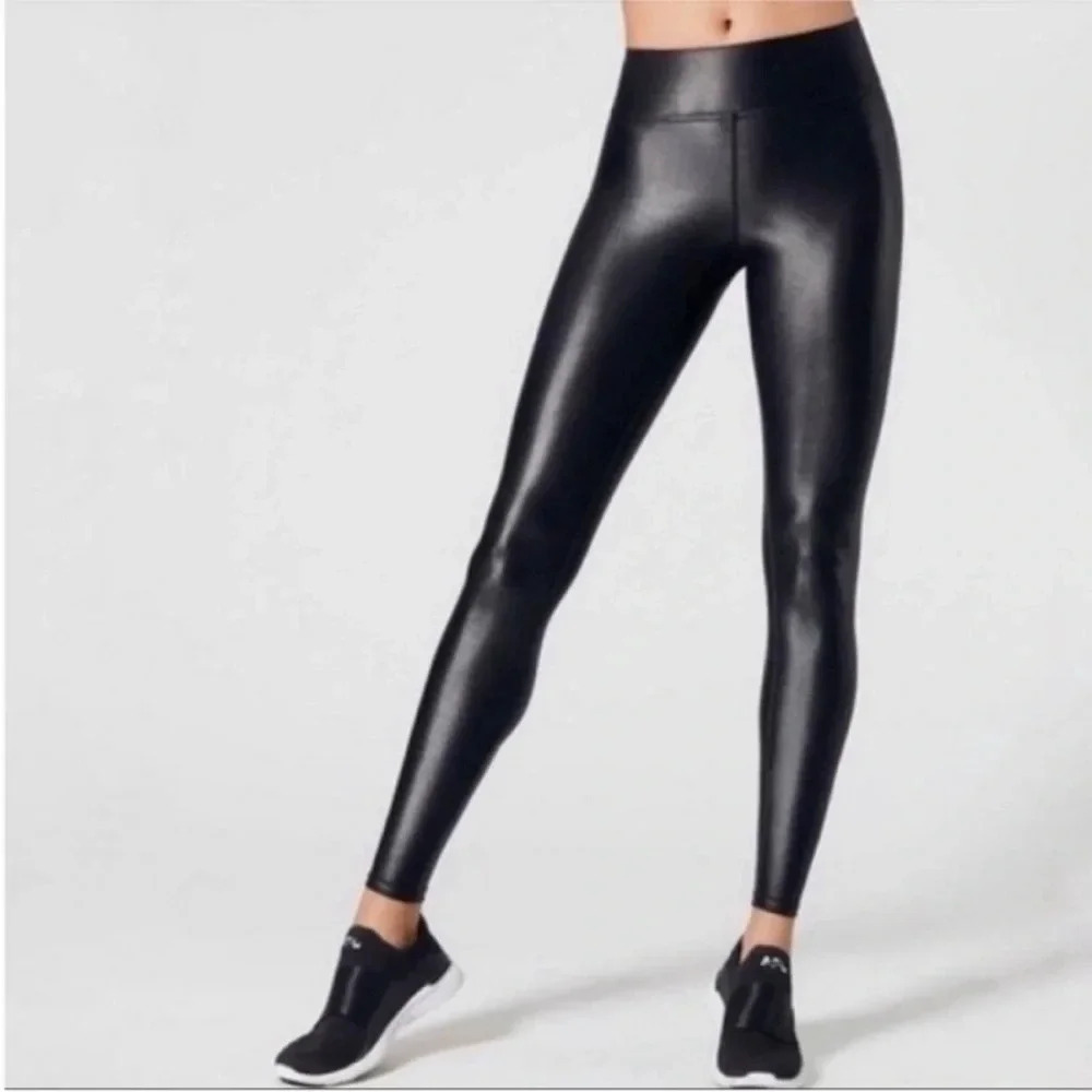CARBON38 Leggings Takara Shine Full-length High Rise Black Moto Pants Size S